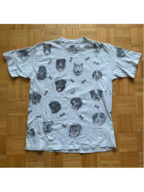 Vintage 90s Dogs AOP Rel-E-Vent product shirt Size XL